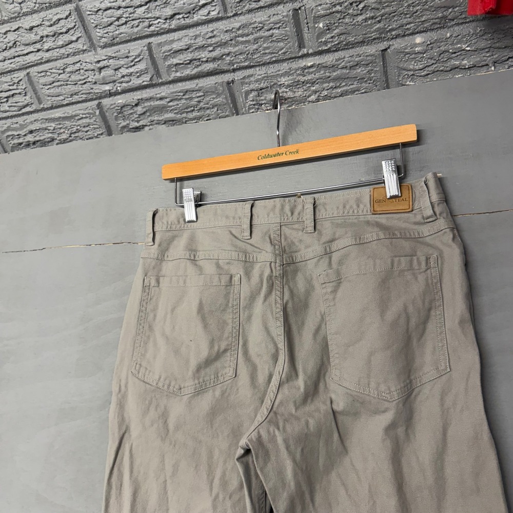 GenTeal Mens Five Pocket Canvas Pants Tan Khaki Straight Leg 32x28 Casual Outd